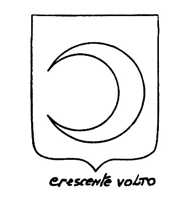 Image of the heraldic term: Crescente volto